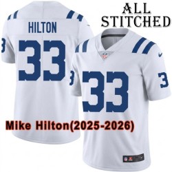 White Embroidered Mike Hilton Indianapolis Colts #33 Stitched Jersey