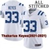 White Embroidered Thakarius Keyes Indianapolis Colts #33 Stitched Jersey