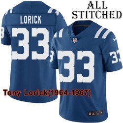 Blue Home Embroidered Tony Lorick Indianapolis Colts #33 Stitched Jersey