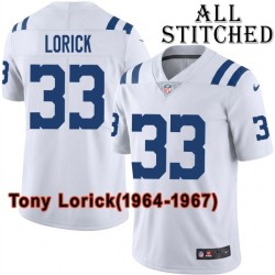 White Embroidered Tony Lorick Indianapolis Colts #33 Stitched Jersey