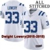 White Embroidered Dwight Lowery Indianapolis Colts #33 Stitched Jersey