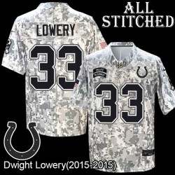 Camo Embroidered Dwight Lowery Indianapolis Colts #33 Stitched Jersey