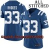 Blue Home Embroidered Dominic Rhodes Indianapolis Colts #33 Stitched Jersey