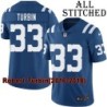 Blue Home Embroidered Robert Turbin Indianapolis Colts #33 Stitched Jersey