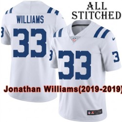 White Embroidered Jonathan Williams Indianapolis Colts #33 Stitched Jersey