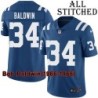 Blue Home Embroidered Bob Baldwin Indianapolis Colts #34 Stitched Jersey