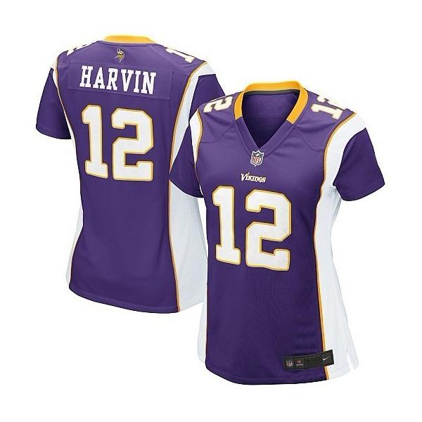 HARVIN Minnesota #12 Womens Football Jersey - Percy Harvin Womens Football Jersey (Purple)_Free Shipping