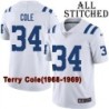 White Embroidered Terry Cole Indianapolis Colts #34 Stitched Jersey