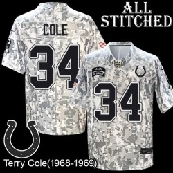 Camo Embroidered Terry Cole Indianapolis Colts #34 Stitched Jersey