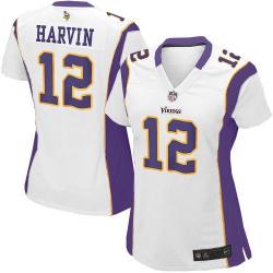 HARVIN Minnesota #12 Womens Football Jersey - Percy Harvin Womens Football Jersey (White)_Free Shipping