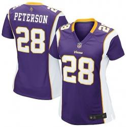 PETERSON Minnesota #28 Womens Football Jersey - Adrian Peterson Womens Football Jersey (Purple)_Free Shipping