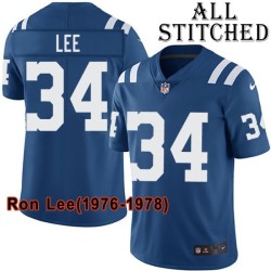 Blue Home Embroidered Ron Lee Indianapolis Colts #34 Stitched Jersey