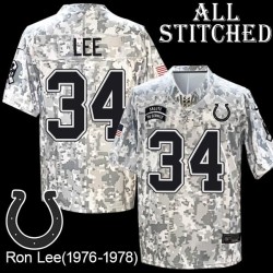 Camo Embroidered Ron Lee Indianapolis Colts #34 Stitched Jersey