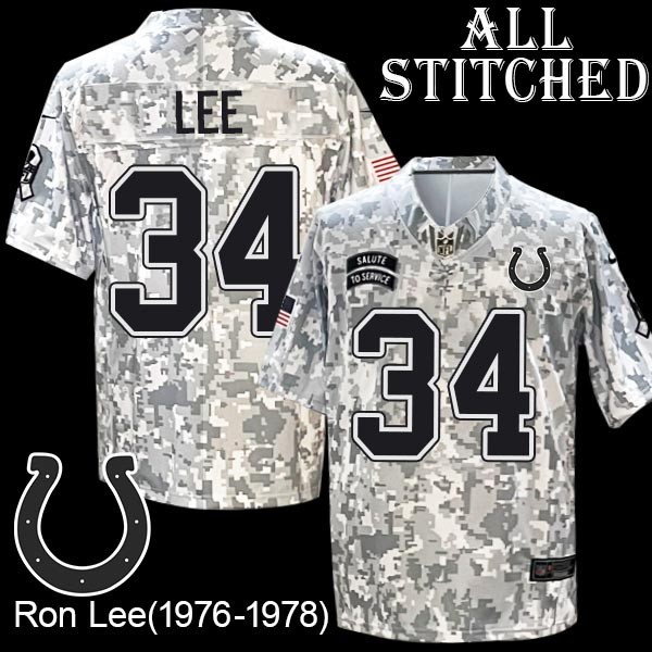Camo Embroidered Ron Lee Indianapolis Colts #34 Stitched Jersey