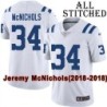 White Embroidered Jeremy McNichols Indianapolis Colts #34 Stitched Jersey