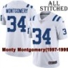 White Embroidered Monty Montgomery Indianapolis Colts #34 Stitched Jersey