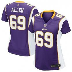 ALLEN Minnesota #69 Womens Football Jersey - Jared Allen Womens Football Jersey (Purple)_Free Shipping