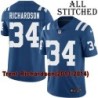 Blue Home Embroidered Trent Richardson Indianapolis Colts #34 Stitched Jersey