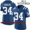 Blue Home Embroidered Isaiah Rodgers Indianapolis Colts #34 Stitched Jersey