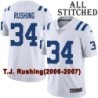 White Embroidered T.J. Rushing Indianapolis Colts #34 Stitched Jersey