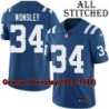 Blue Home Embroidered George Wonsley Indianapolis Colts #34 Stitched Jersey