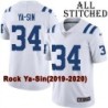 White Embroidered Rock Ya-Sin Indianapolis Colts #34 Stitched Jersey