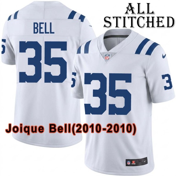 White Embroidered Joique Bell Indianapolis Colts #35 Stitched Jersey