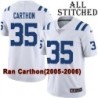 White Embroidered Ran Carthon Indianapolis Colts #35 Stitched Jersey