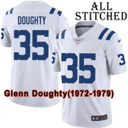 White Embroidered Glenn Doughty Indianapolis Colts #35 Stitched Jersey