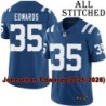 Blue Home Embroidered Johnathan Edwards Indianapolis Colts #35 Stitched Jersey