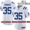 White Embroidered Johnathan Edwards Indianapolis Colts #35 Stitched Jersey