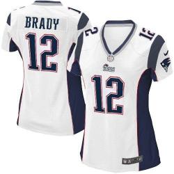 BRADY New England #12 Womens Football Jersey - Tom Brady Womens Football Jersey (White)_Free Shipping