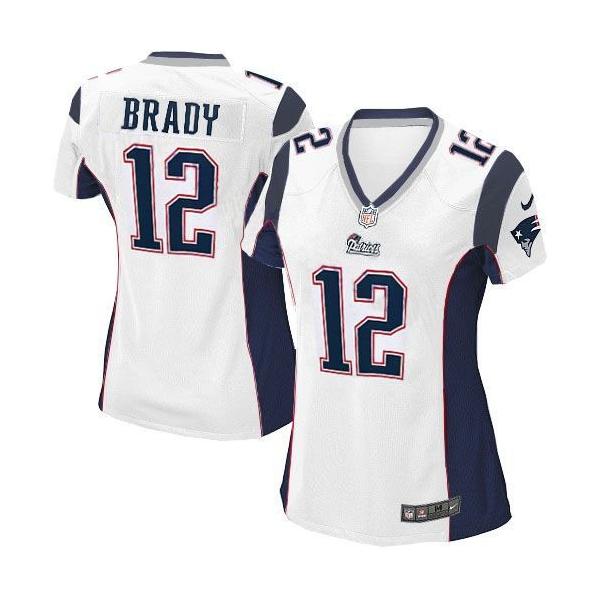 BRADY New England #12 Womens Football Jersey - Tom Brady Womens Football Jersey (White)_Free Shipping