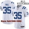 White Embroidered Steve Hall Indianapolis Colts #35 Stitched Jersey