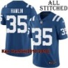 Blue Home Embroidered Ken Hamlin Indianapolis Colts #35 Stitched Jersey