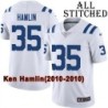 White Embroidered Ken Hamlin Indianapolis Colts #35 Stitched Jersey