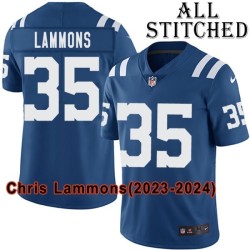 Blue Home Embroidered Chris Lammons Indianapolis Colts #35 Stitched Jersey