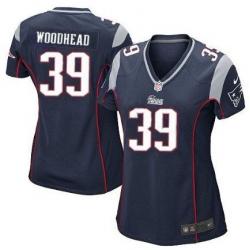 WOODHEAD New England #39 Womens Football Jersey - Danny Woodhead Womens Football Jersey (Blue)_Free Shipping