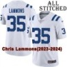 White Embroidered Chris Lammons Indianapolis Colts #35 Stitched Jersey