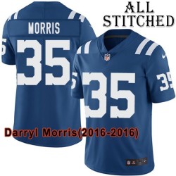 Blue Home Embroidered Darryl Morris Indianapolis Colts #35 Stitched Jersey
