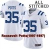 White Embroidered Roosevelt Potts Indianapolis Colts #35 Stitched Jersey