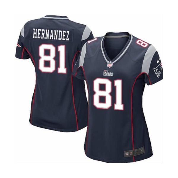 HERNANDEZ New England #81 Womens Football Jersey - Aaron Hernandez Womens Football Jersey (Blue)_Free Shipping