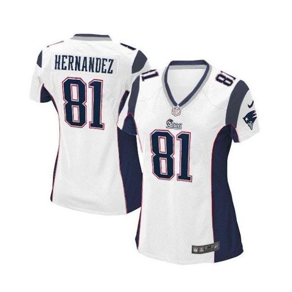 HERNANDEZ New England #81 Womens Football Jersey - Aaron Hernandez Womens Football Jersey (White)_Free Shipping