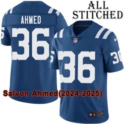 Blue Home Embroidered Salvon Ahmed Indianapolis Colts #36 Stitched Jersey