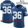 Blue Home Embroidered Don Anderson Indianapolis Colts #36 Stitched Jersey