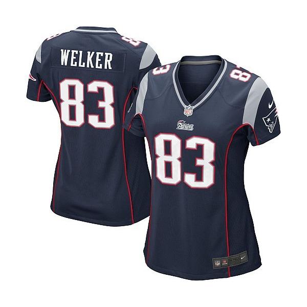 WELKER New England #83 Womens Football Jersey - Wes Welker Womens Football Jersey (Blue)_Free Shipping