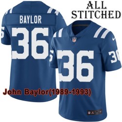 Blue Home Embroidered John Baylor Indianapolis Colts #36 Stitched Jersey