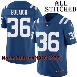 Blue Home Embroidered Norm Bulaich Indianapolis Colts #36 Stitched Jersey