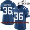 Blue Home Embroidered Ibraheim Campbell Indianapolis Colts #36 Stitched Jersey