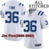 White Embroidered Jim Finn Indianapolis Colts #36 Stitched Jersey